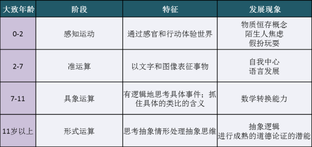 皮亚杰认知发展四阶段概述与特点分析