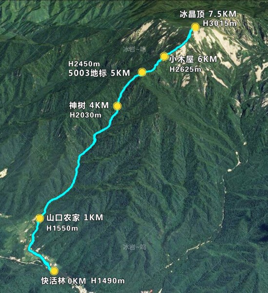 秦岭冰晶顶登山路线图，自然之巅的探险指南